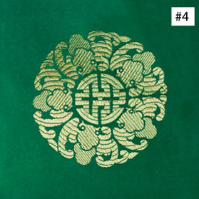 Chinese Longevity Symbol Design Green Silk Fabric (#04)
