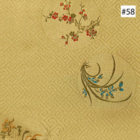 Four-Season Flower Design Yellow Ming Chair Cushion (#58)