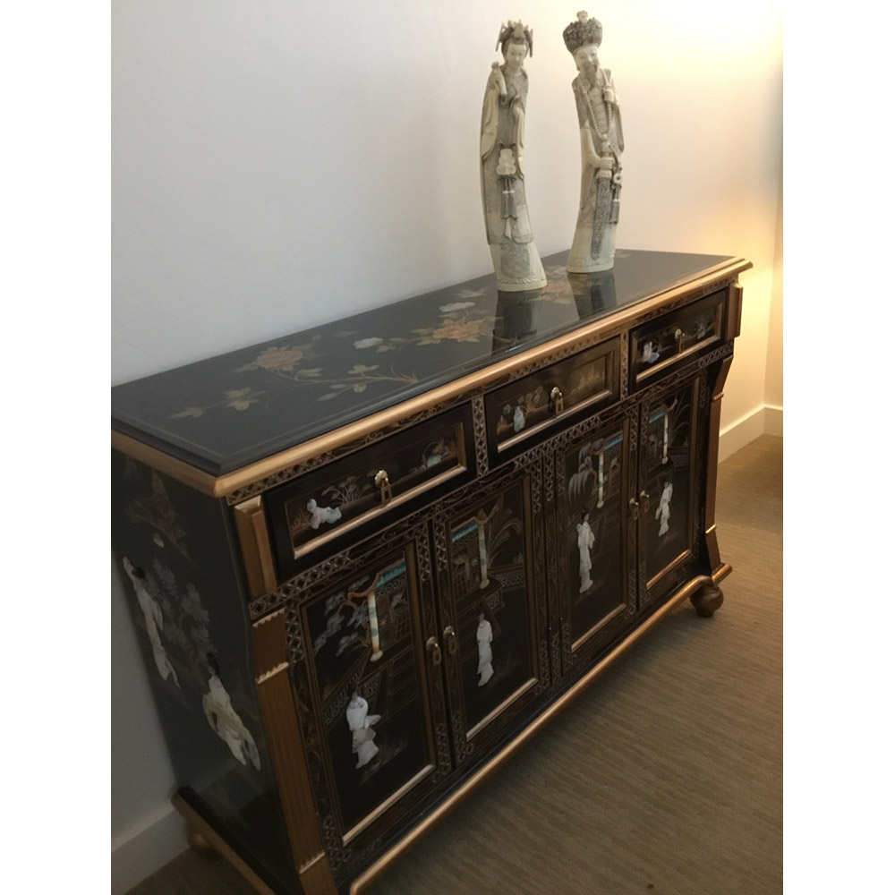 asian Black lacquer sideboard