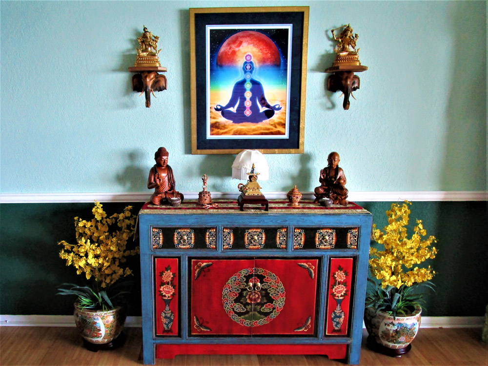 Customer's Asian furnishing elmwood tibetan cabinet