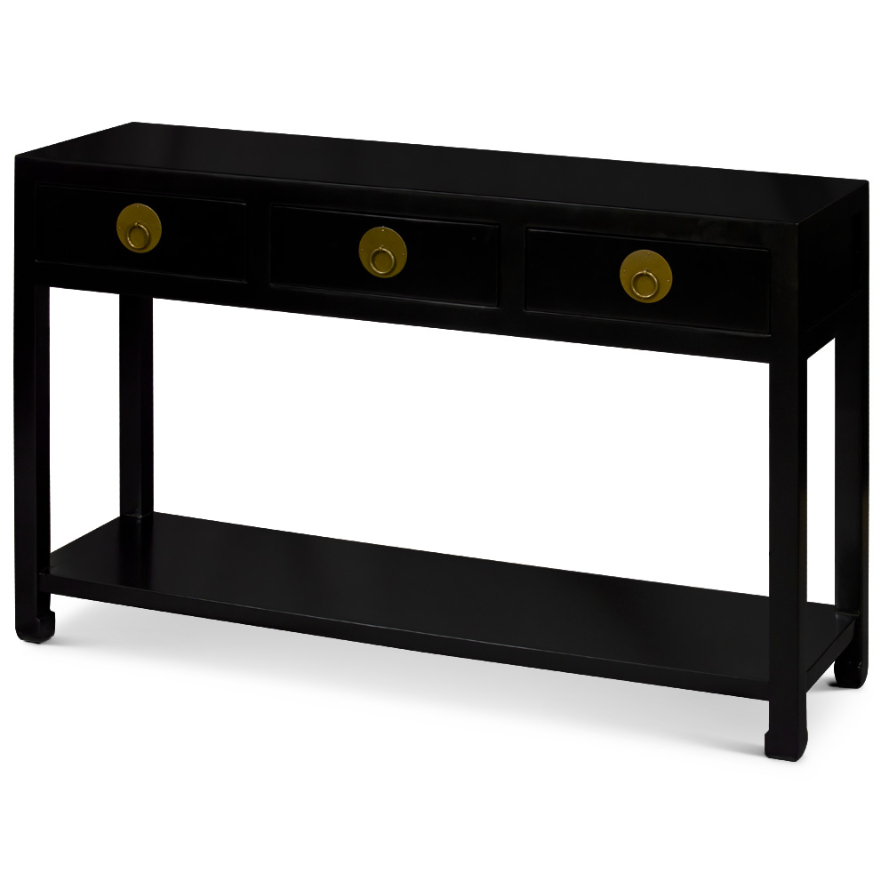 Asian furnishing elmwood black console table BJCS02DBM