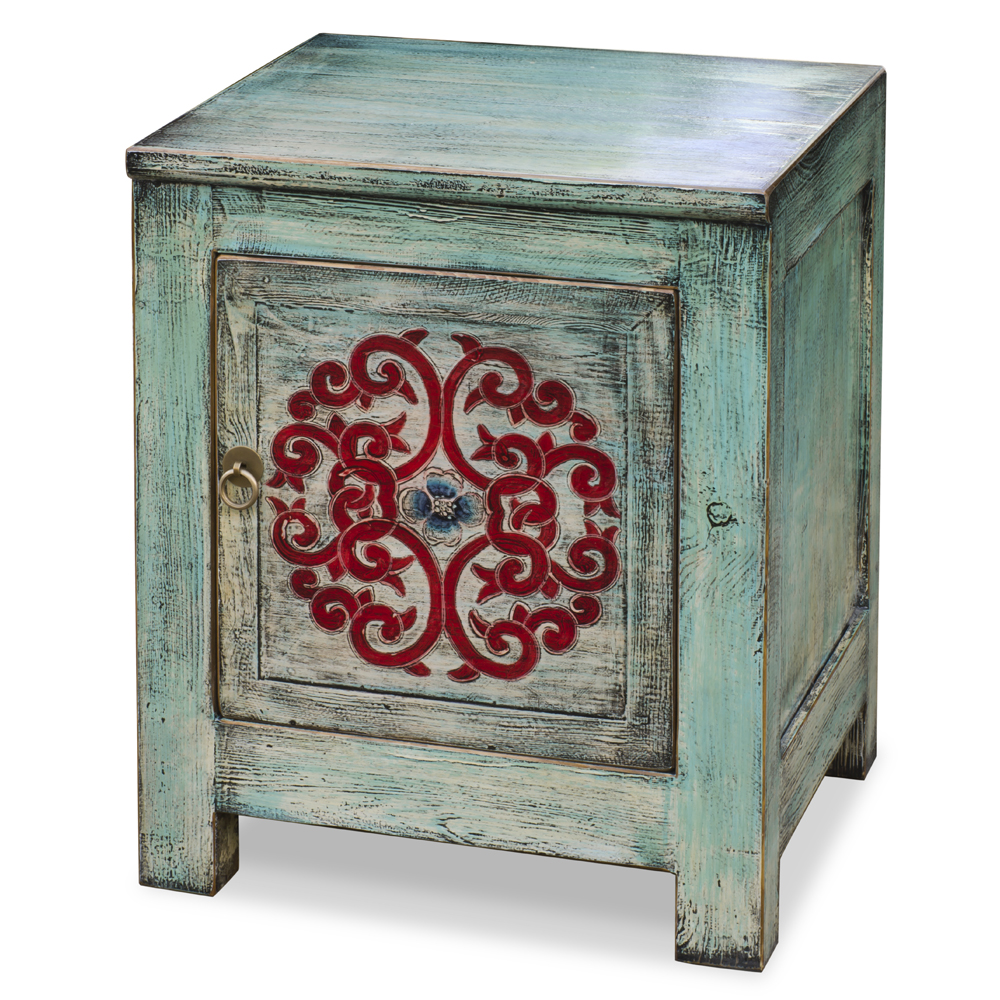 Tibetan End Table Cabinet