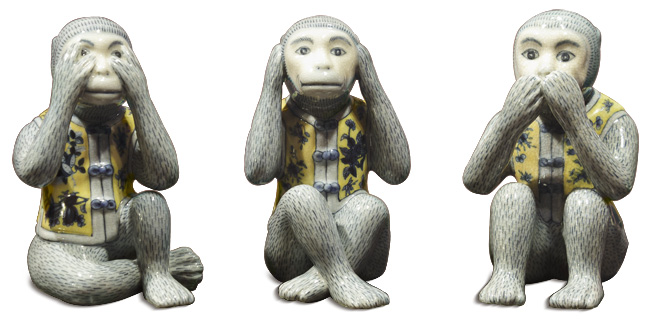 See no evil, hear no evil, speak no evil figurines