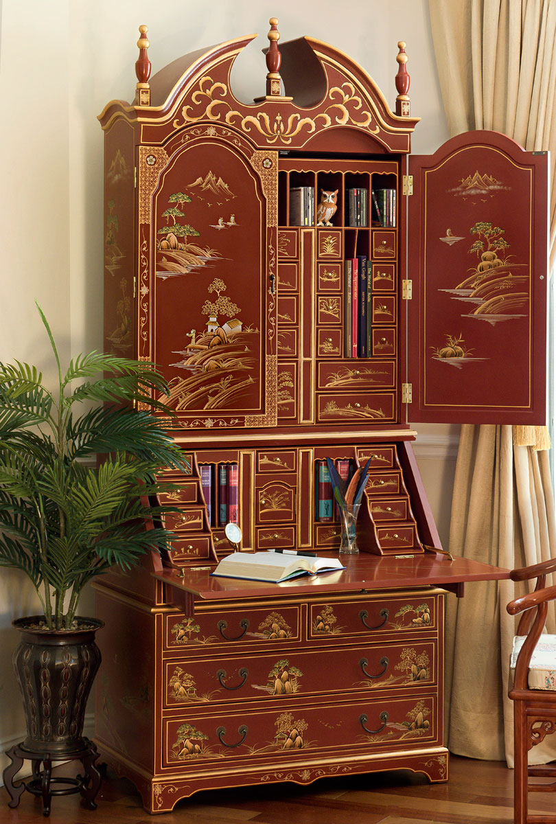 chinoiserie secretaire desk