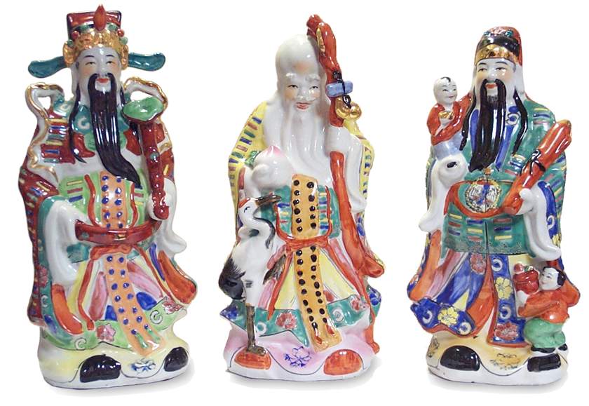 Chinese Sanxing Statues - Three Gods