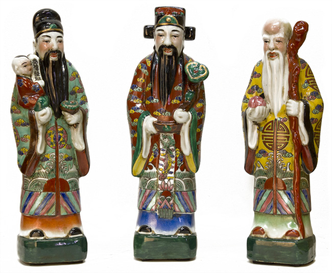 Chinese Sanxing Statues - Three Gods