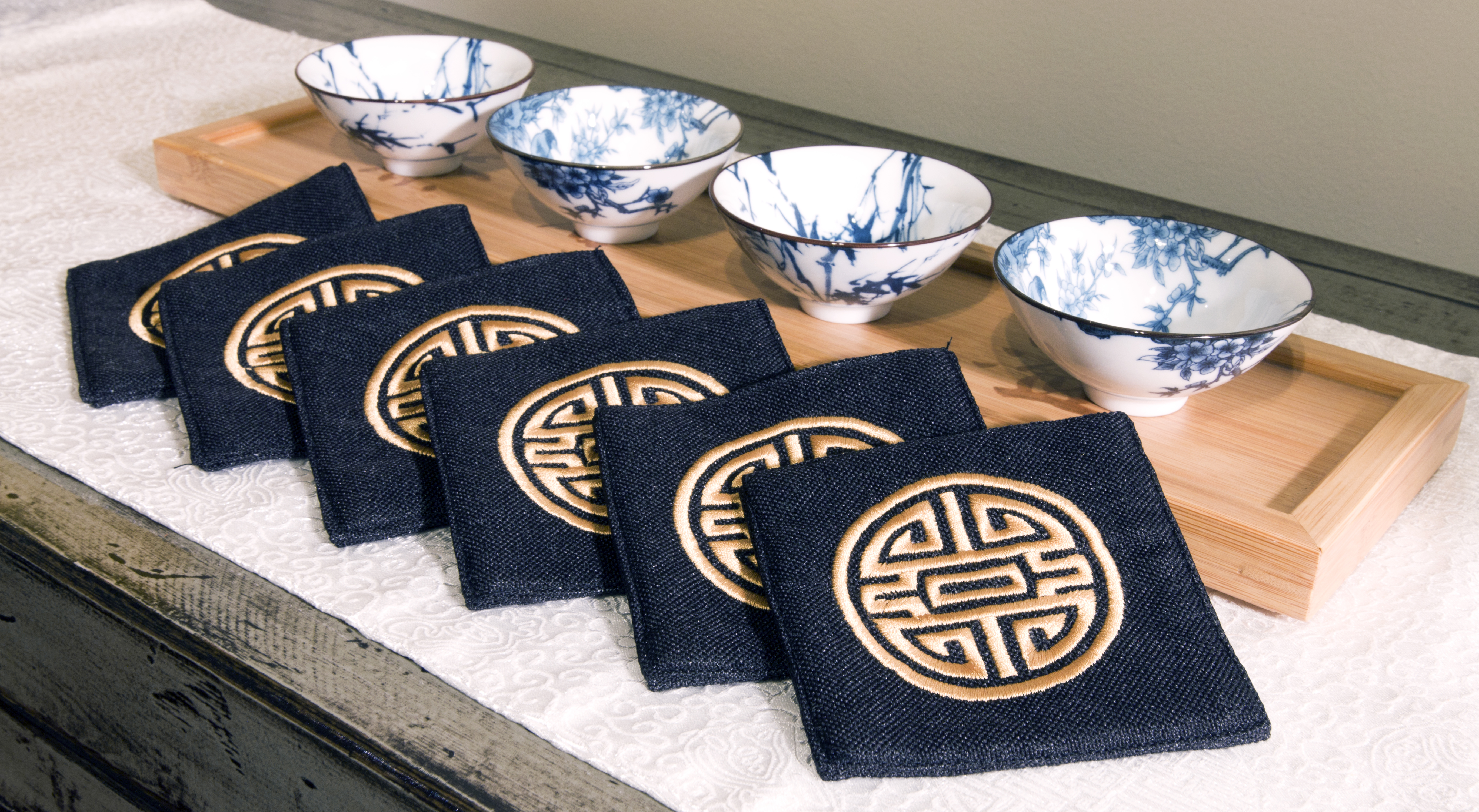 Chinese Longevity Symbol coasters