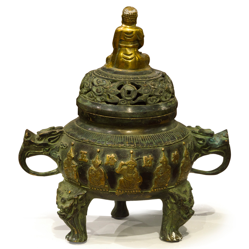 Bronze Imperial Buddha Chinese Incense Burner
