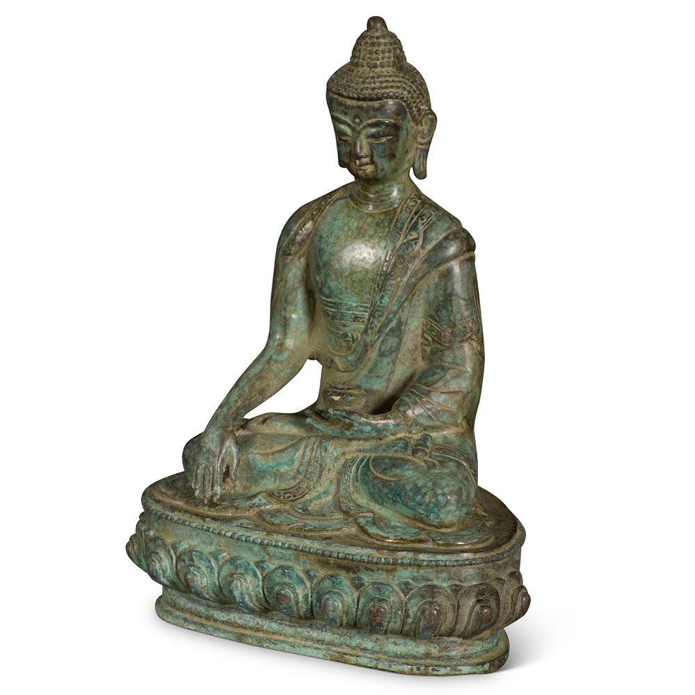 Bronze Meditating Chinese Buddha Statue