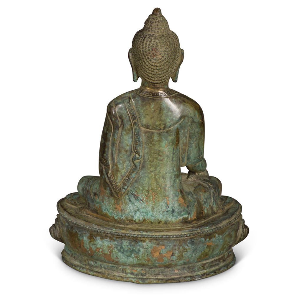 Bronze Meditating Chinese Buddha Statue