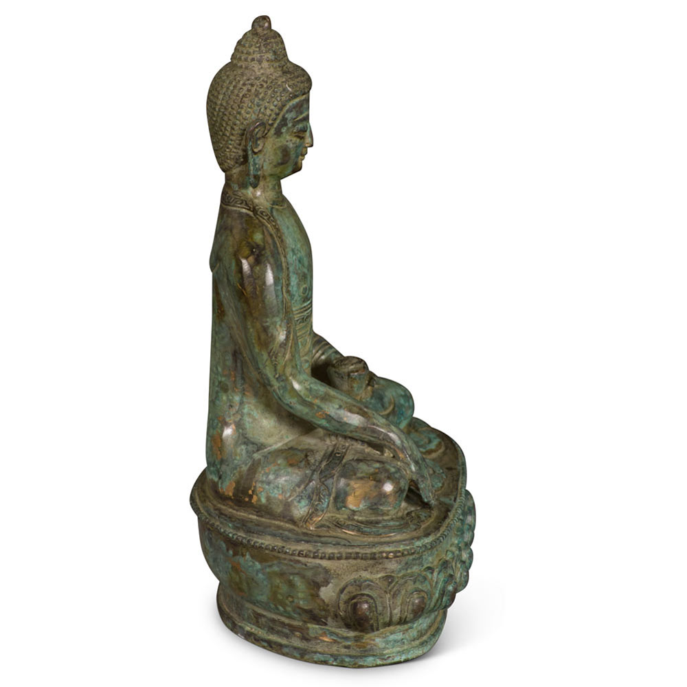 Bronze Meditating Chinese Buddha Statue
