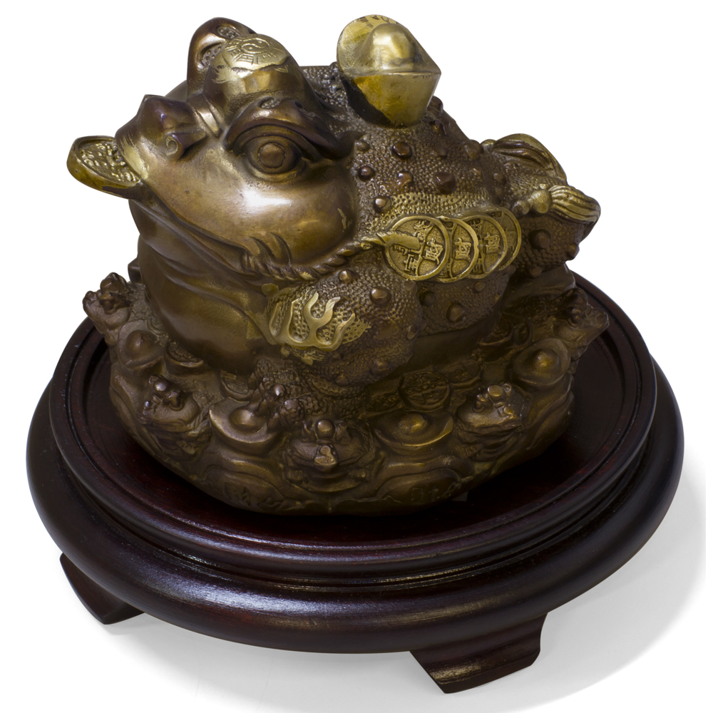 Bronze Lucky Money Toad Chinese Figurine