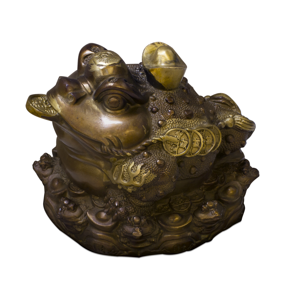 Bronze Lucky Money Toad Chinese Figurine