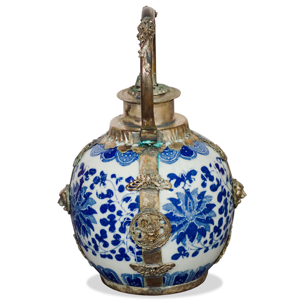 Tibetan Porcelain Teapot With Embellishments