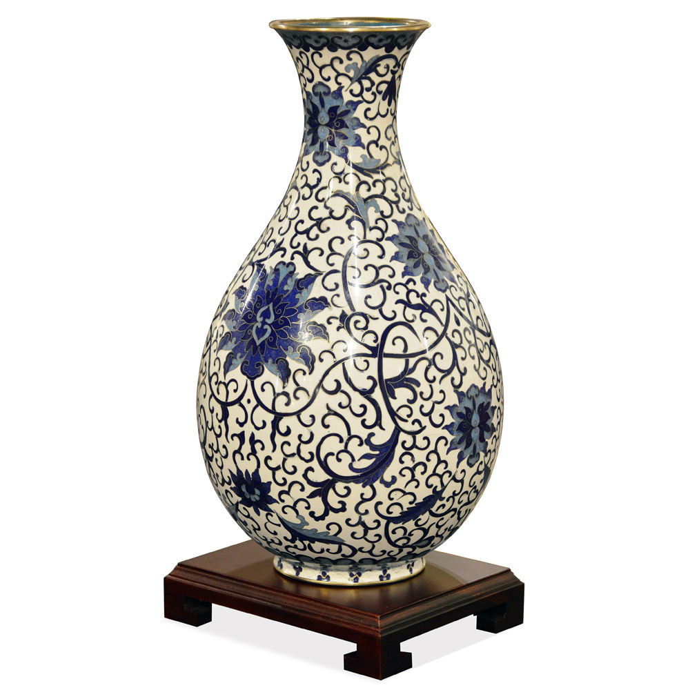 Blue and White Imperial Cloisonne Vase