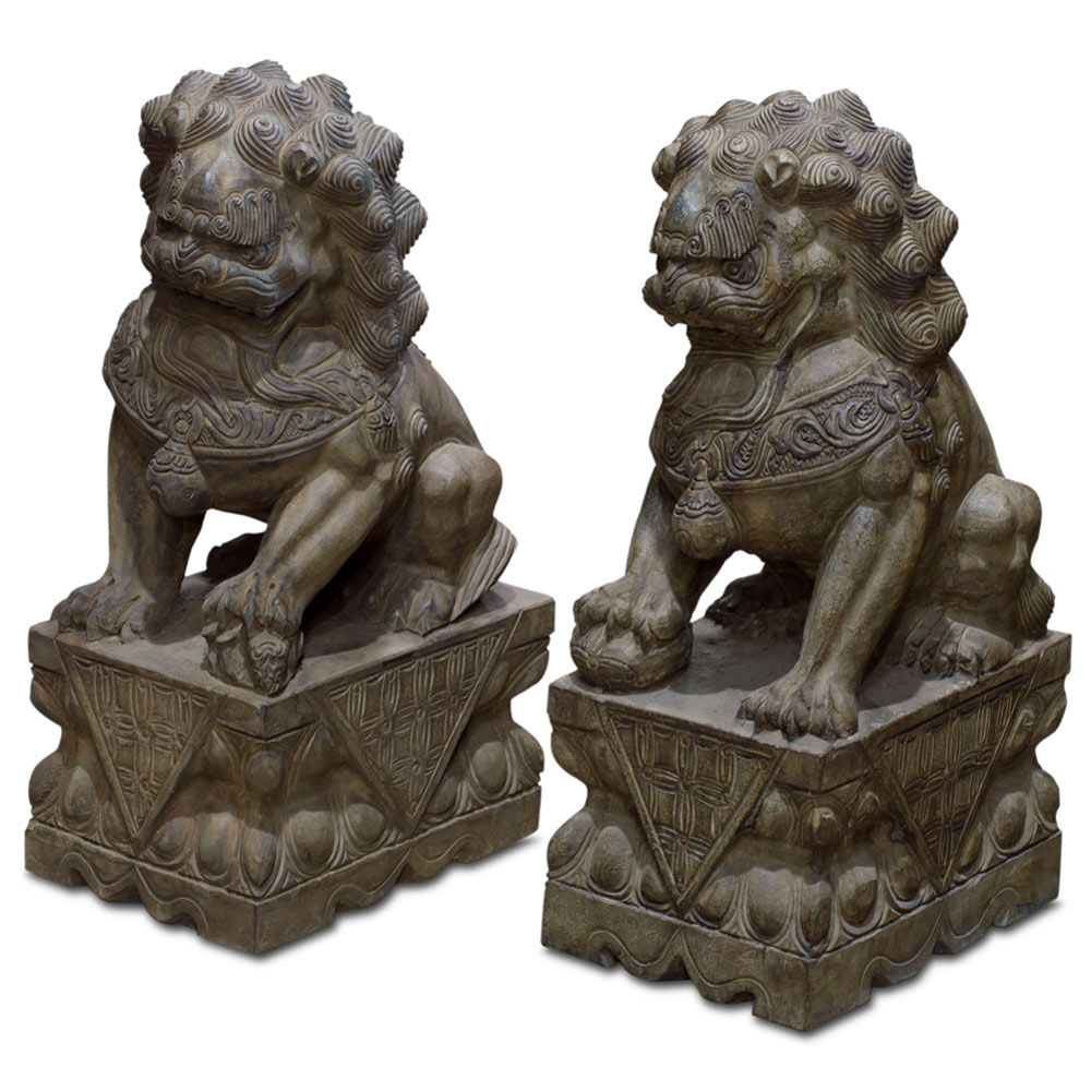 Imperial Stone Chinese Foo Dogs Statues