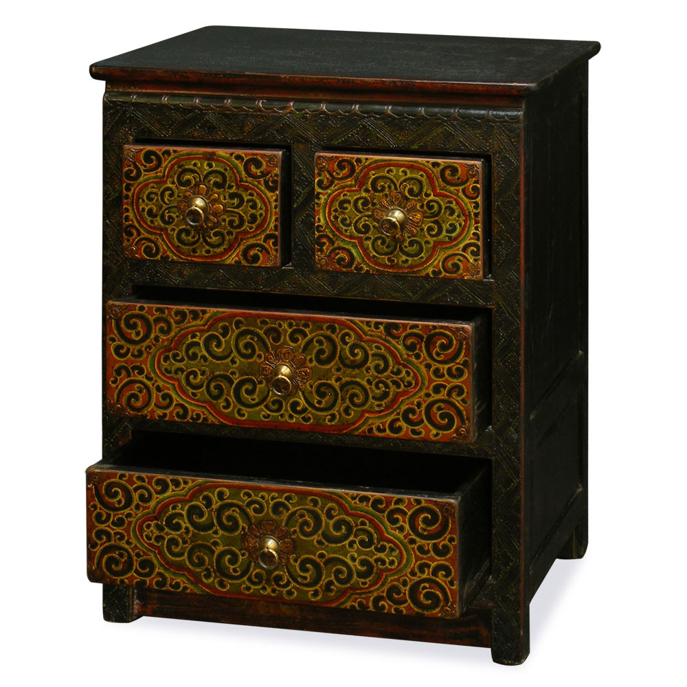 Hand-Painted Tibetan Cabinet