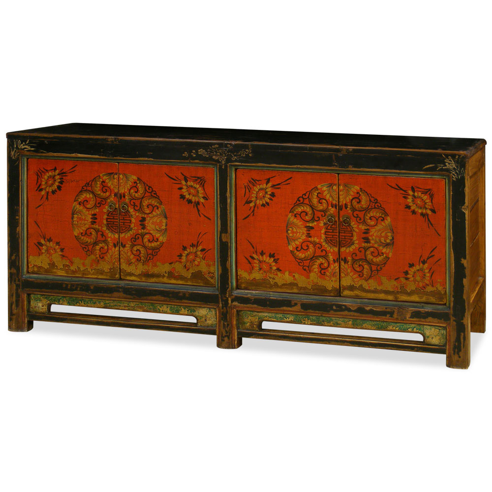 Hand Painted Mongolian Cabinet