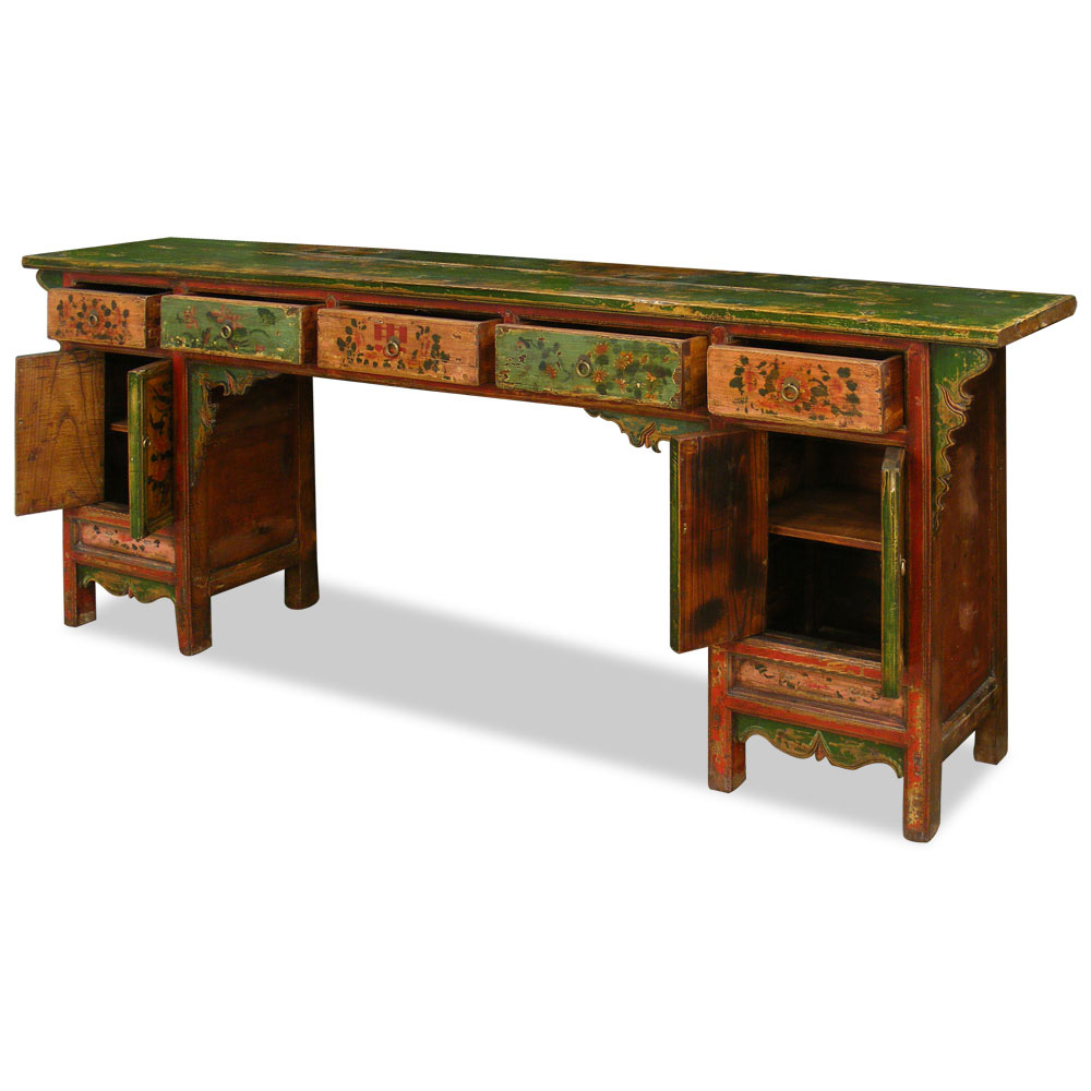 Hand Painted Mongolian Console Table