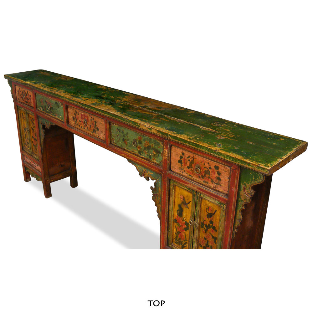 Hand Painted Mongolian Console Table
