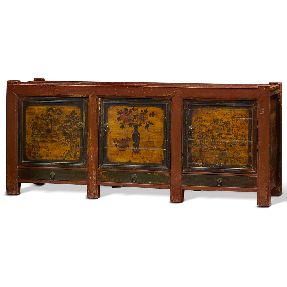 Hand-Painted Tibetan Cabinet