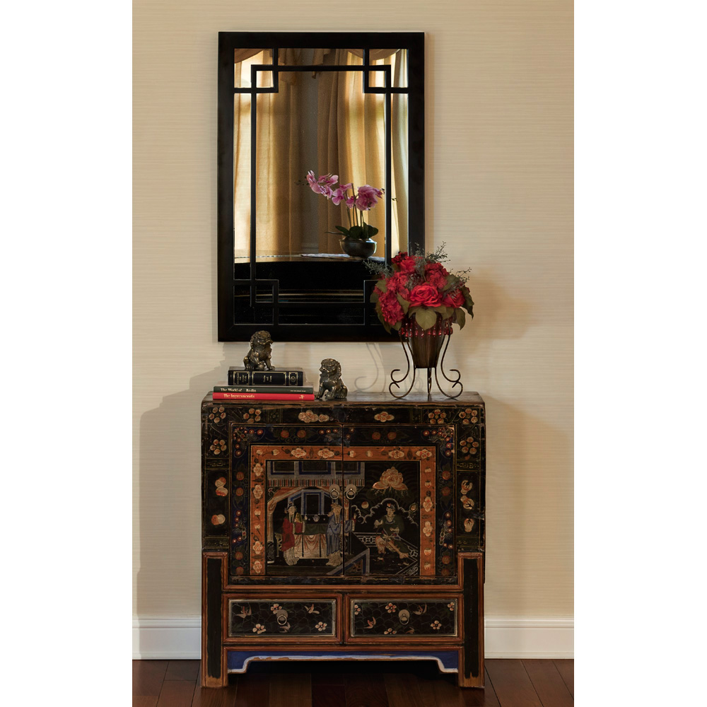 Hand-Painted Vintage Qing Cabinet