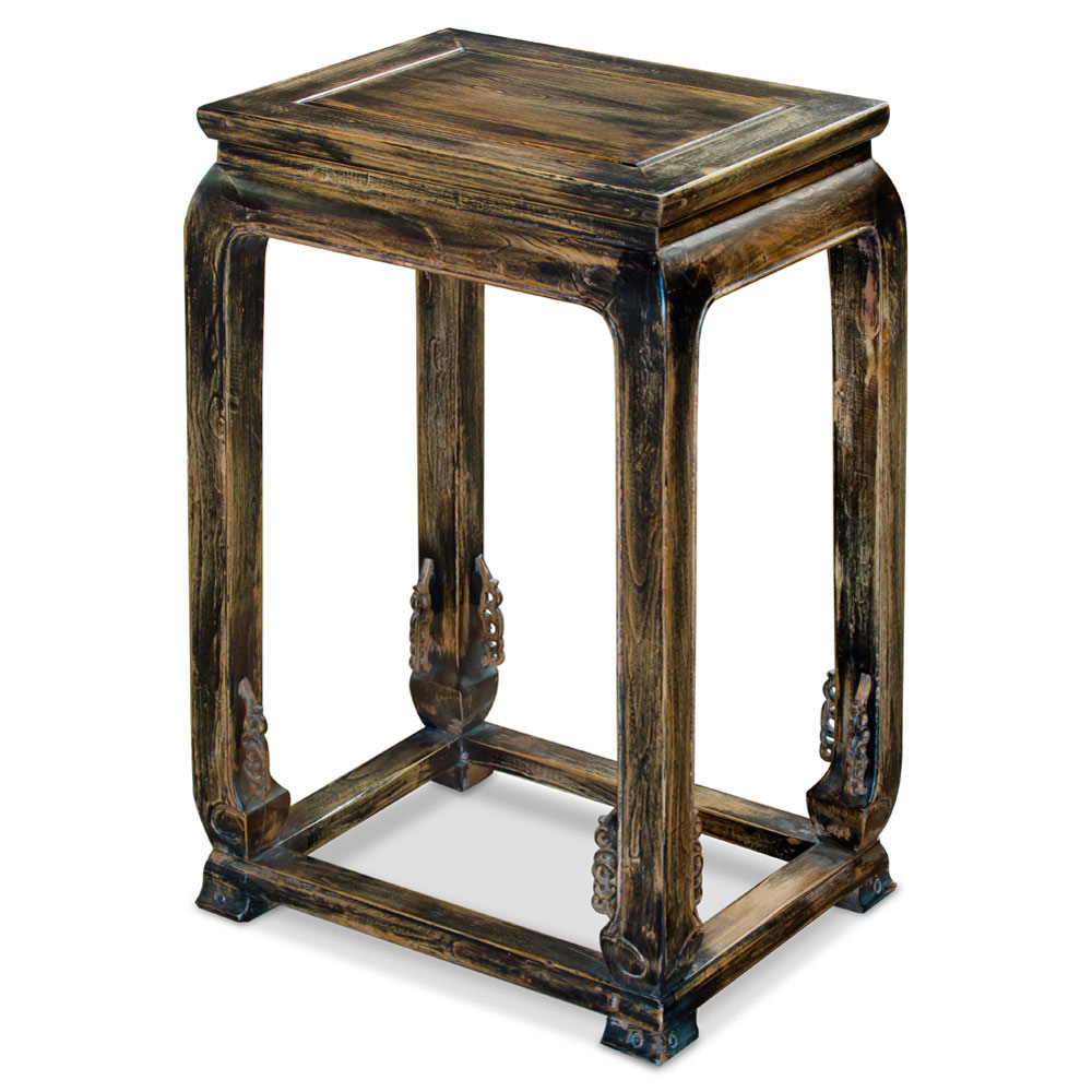 Distressed Elmwood Ming Imperial Palace Chinese End Table