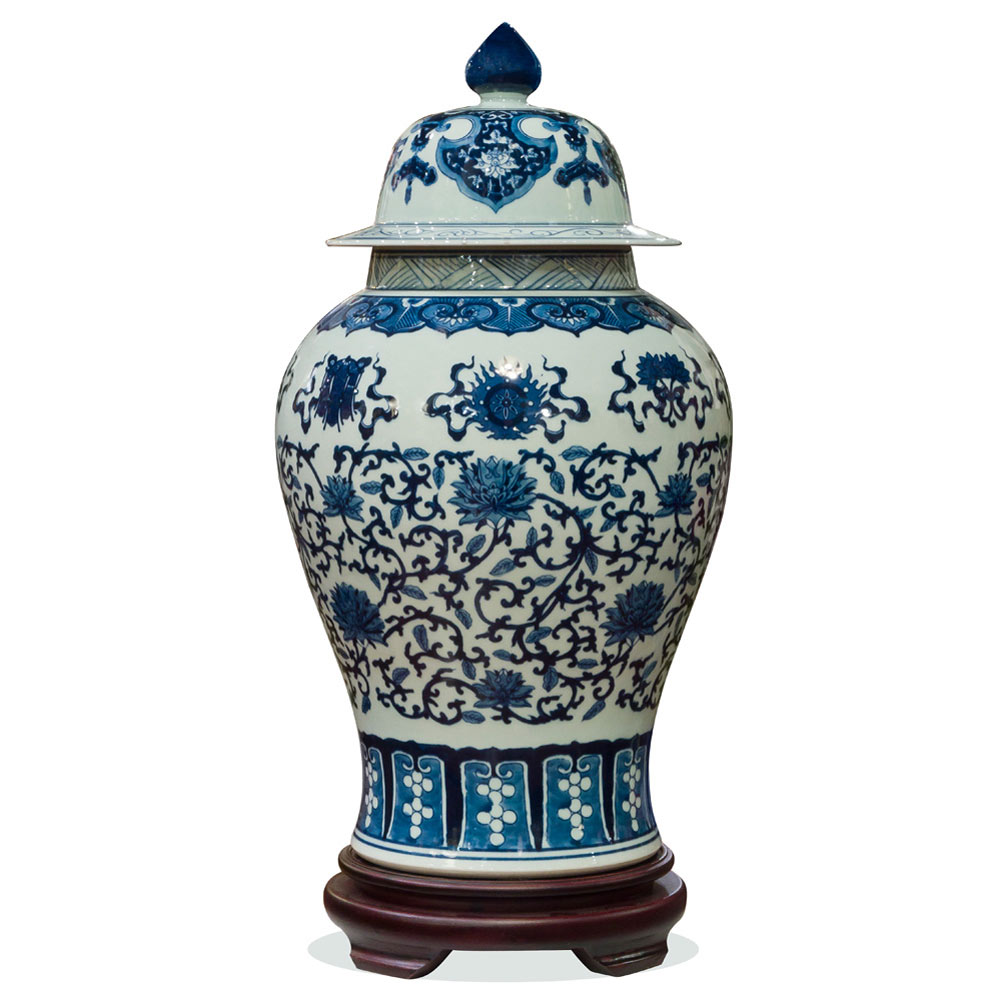 Blue and White Porcelain Ginger Jar