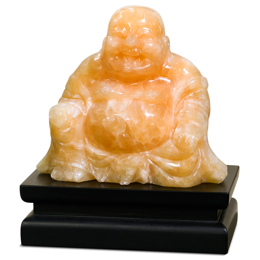 Orange Jade Chinese Happy Buddha