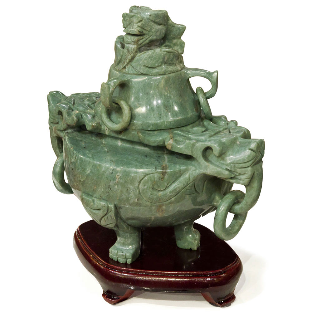 Chinese Jade Incense Burner Pot