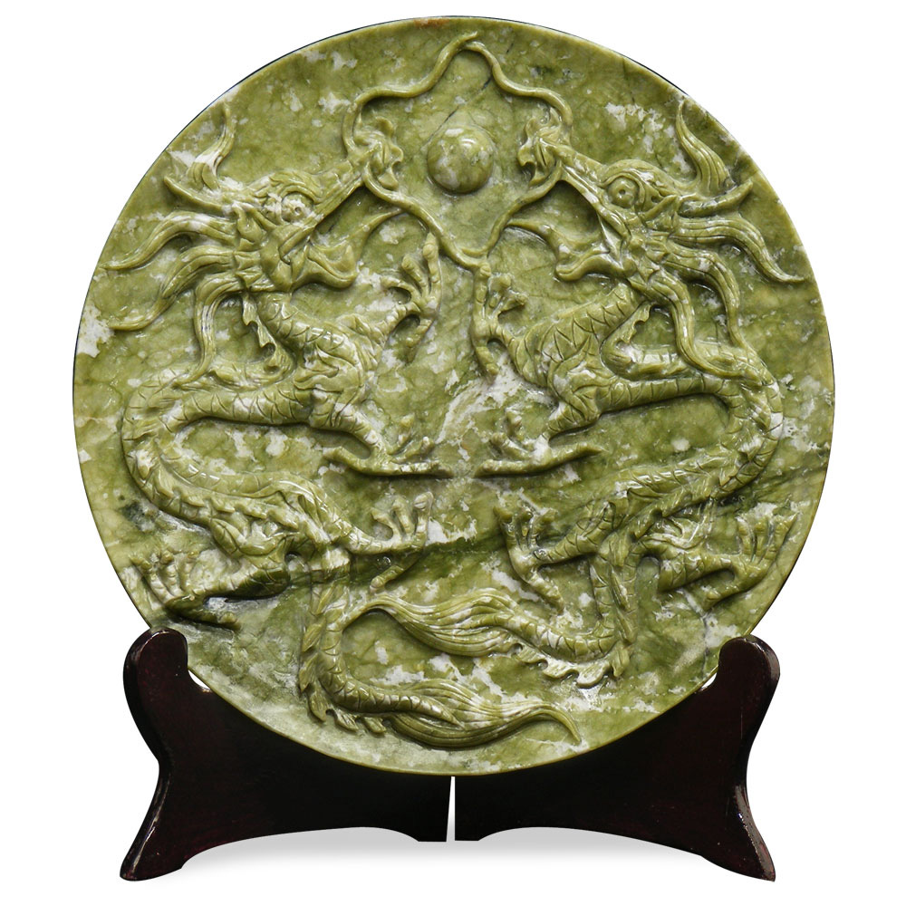 Jade Dragon Pearl Charger Plate