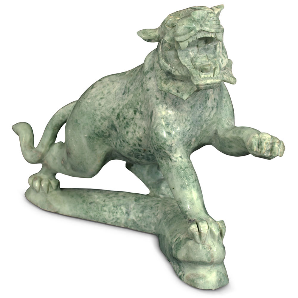 Oriental Jade Tiger Sculpture