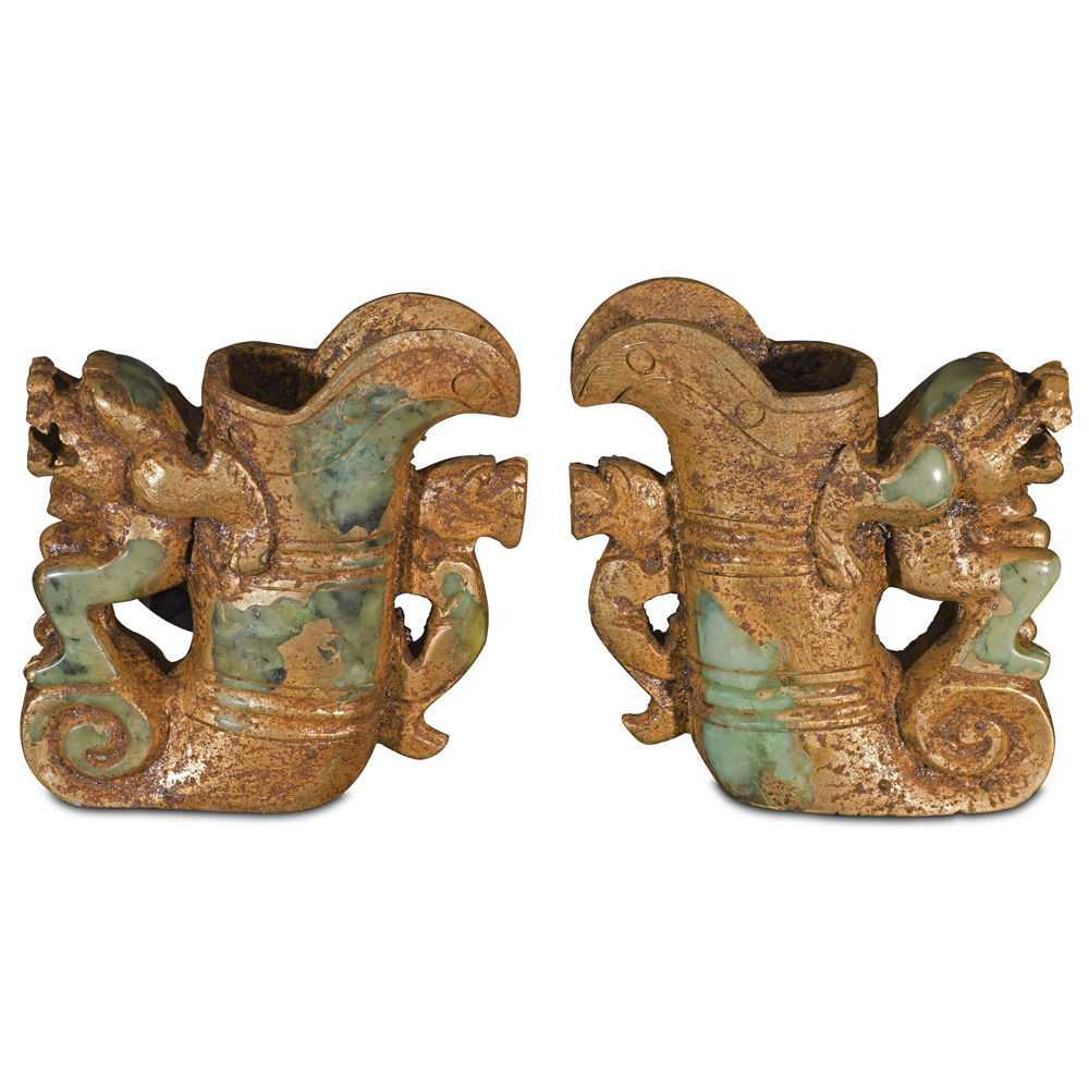Oriental Jade Imperial Vessel Set