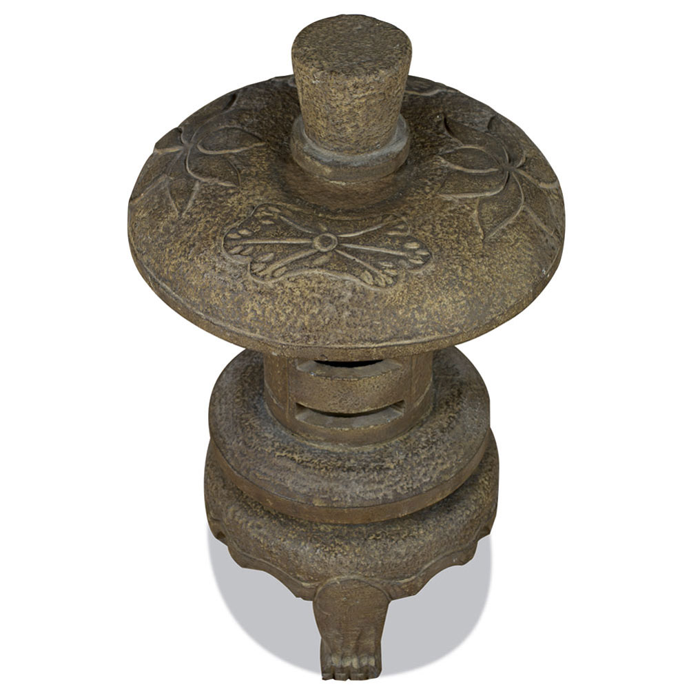 23in Tall Chinese Stone Imperial Palace Lotus Pagoda Lanterns