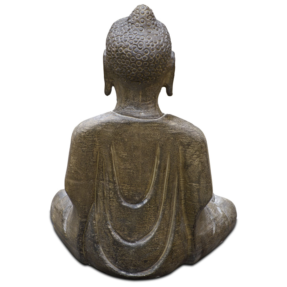 Stone Oriental Meditating Buddha Statue