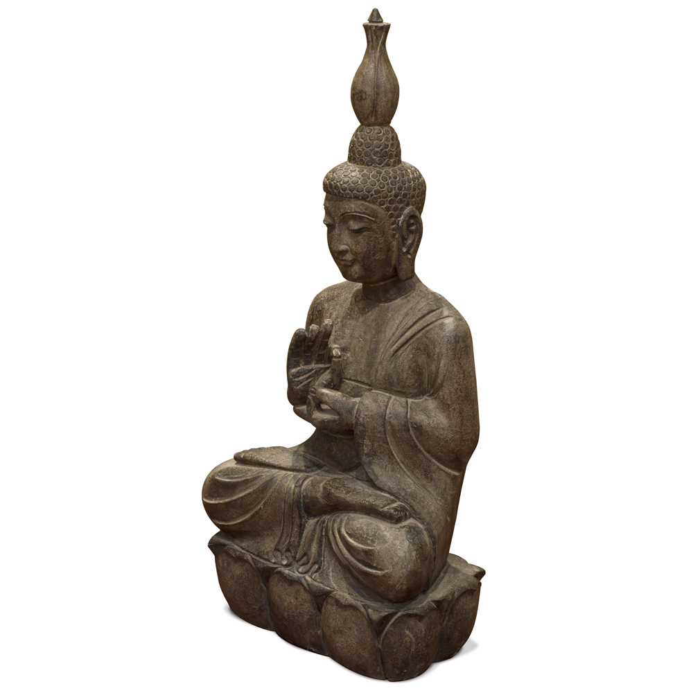 Stone Enlightened Teacher Thai Buddha Statue