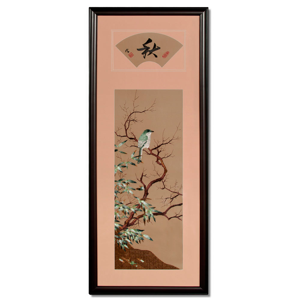 Silk Embroidery Chinese Wall Art of Four Season Flowers