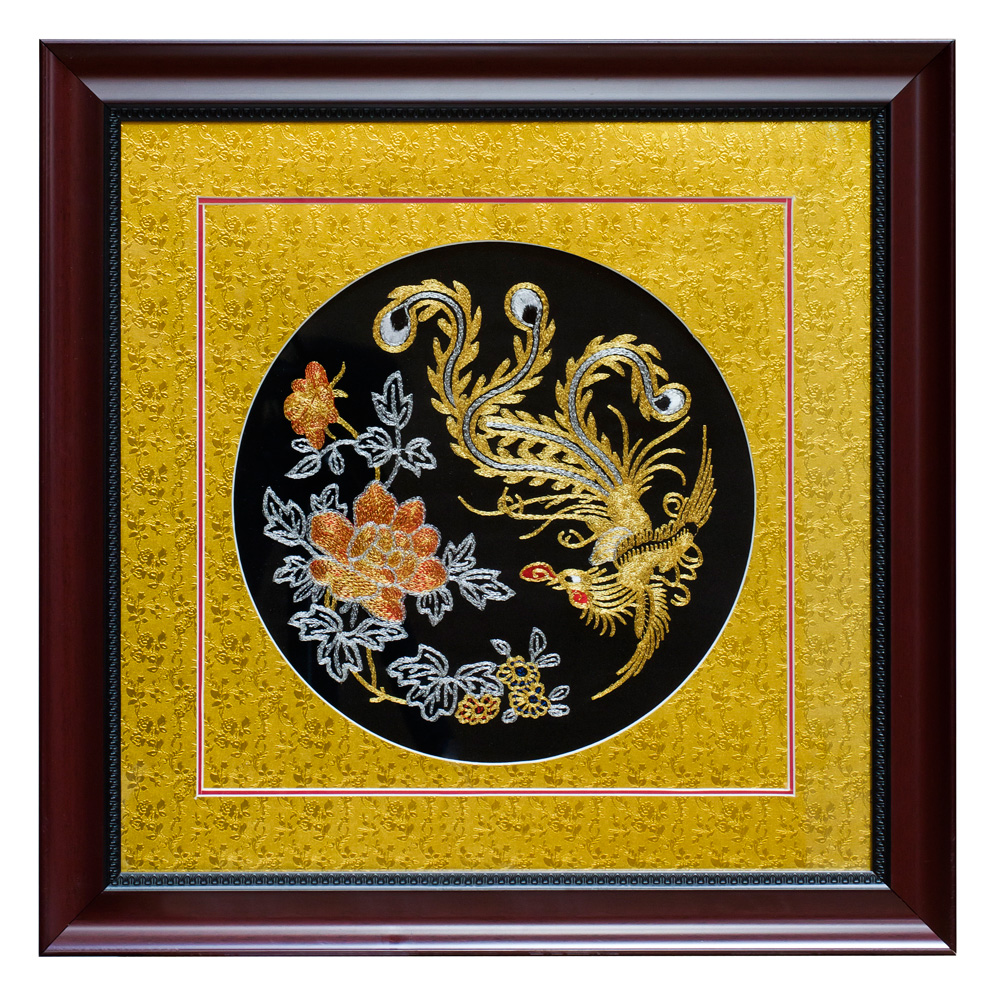 Chinese Silk Embroidery of Golden Phoenix