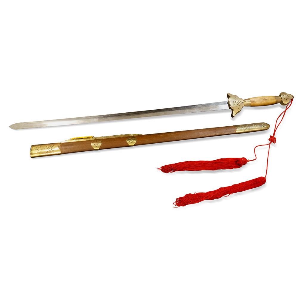 Brass Sword W/ Wooden Stand