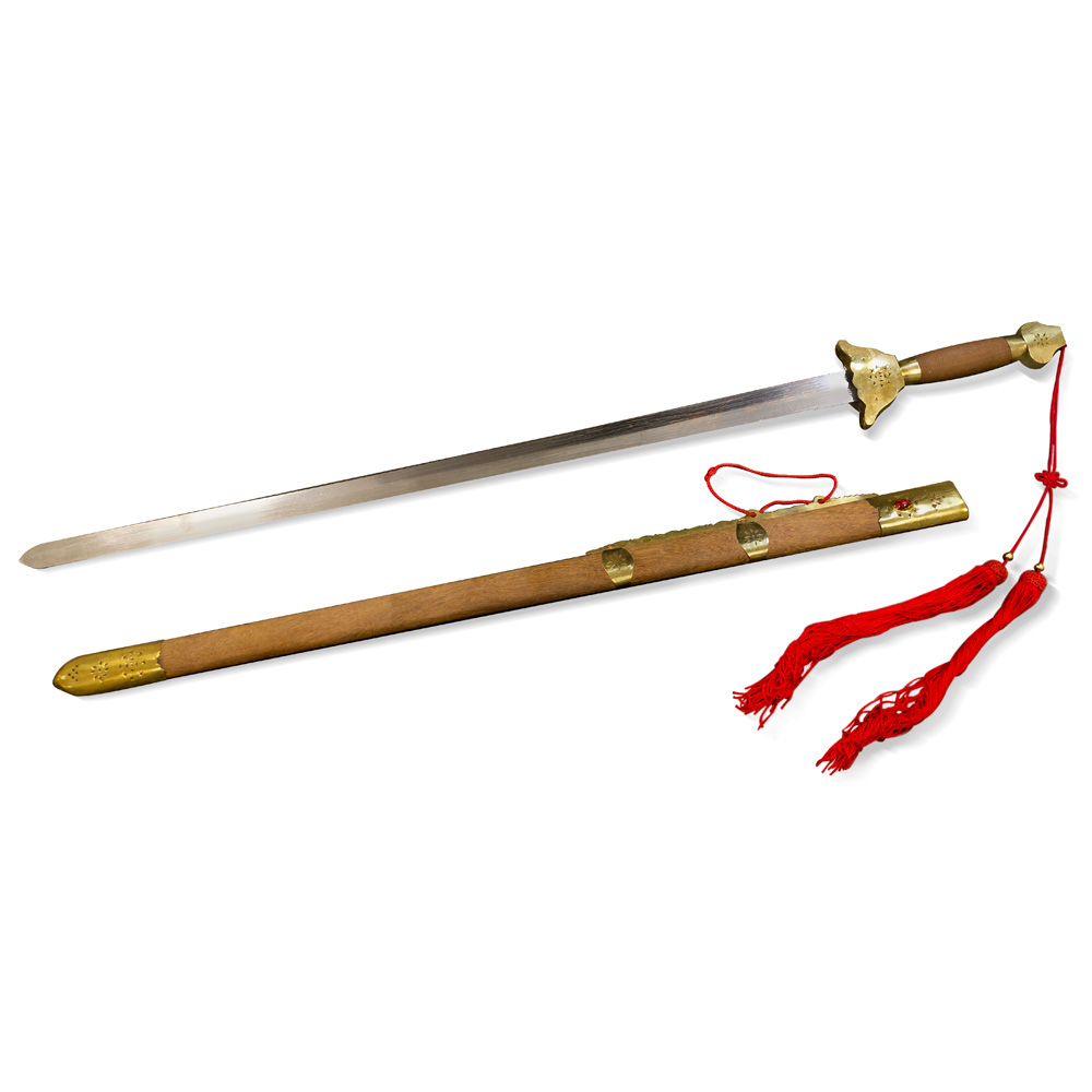 Chinese Jian Sword with Wooden Display Stand