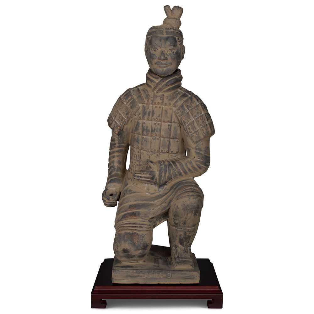 18 Inch Terracotta Kneeling Archer Warrior