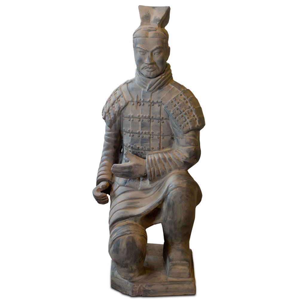 36 Inch Terracotta Kneeling Archer Warrior