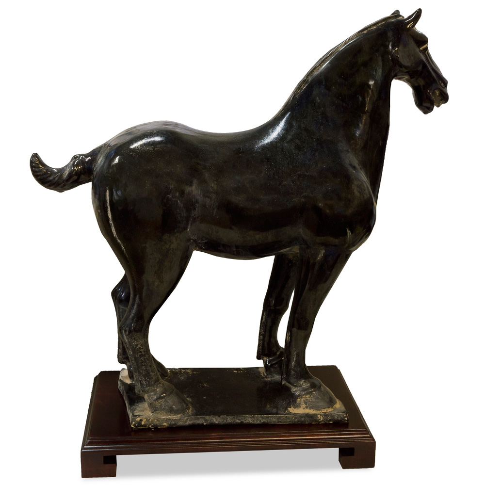 Tang Glazed Ceramic Horse Oriental Statue