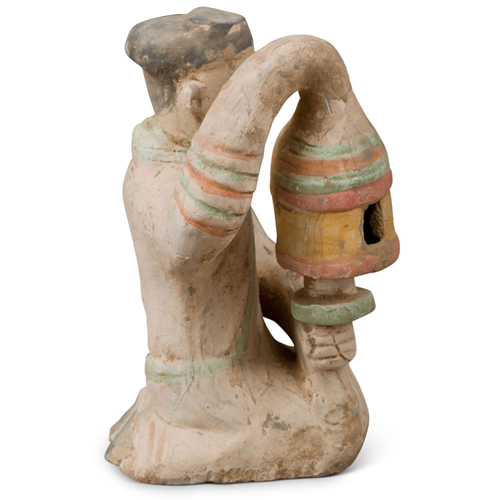 Tang Dynasty Attendant with Lantern Tomb Figurine Replica
