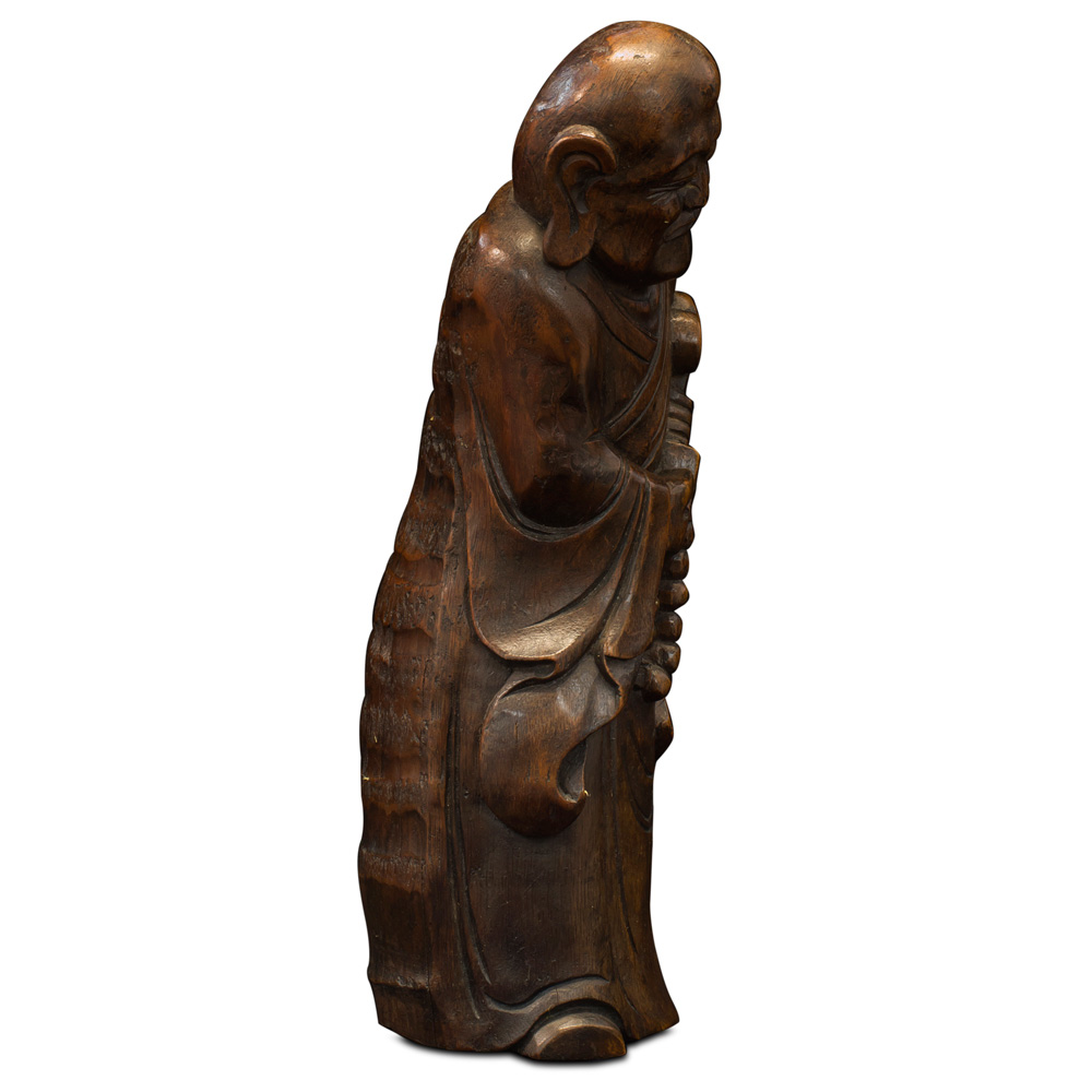 Bamboo Root Carving Monk Asian Sculpture