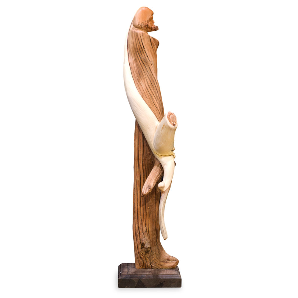 Cedar Wood Root Damo Asian Sculpture