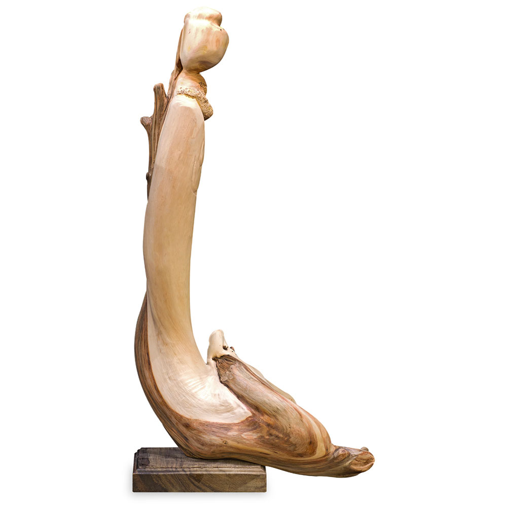 Cedar Wood Root Damo Asian Sculpture