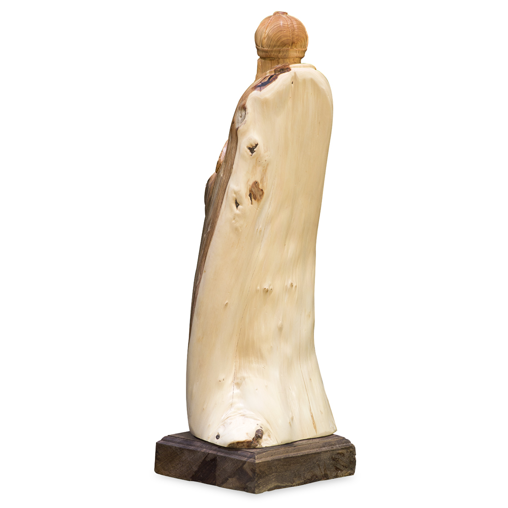 Cedar Wood Root God of Longevity Asian Sculpture