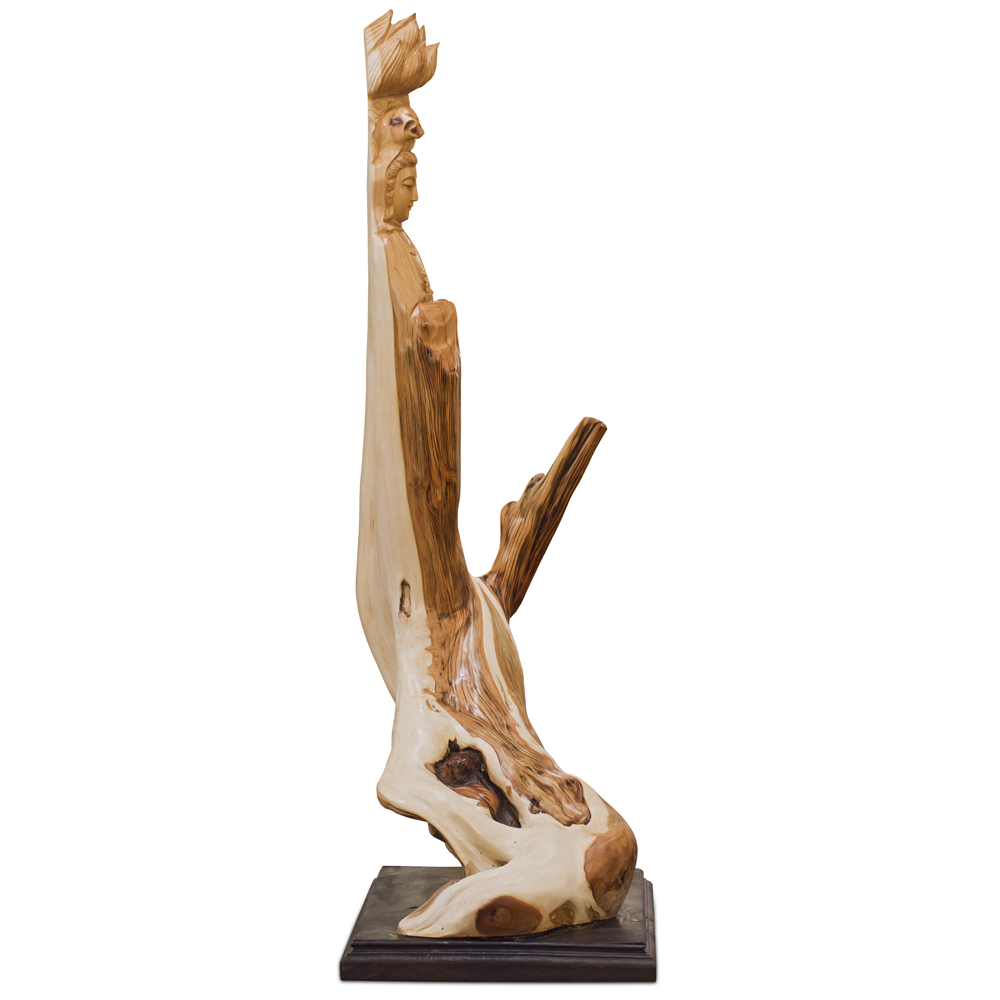 Cedar Wood Root Guanyin Sculpture