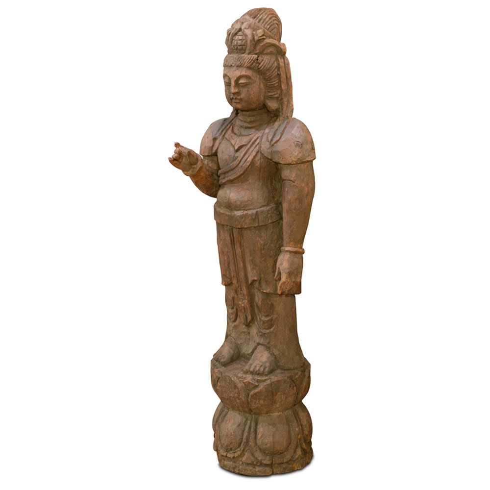 40 Inch Wooden Guanyin Oriental Statue